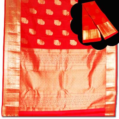 "Kalaneta Red colourKanchi fancy silk saree NSHH-30 (with Blouse) - Click here to View more details about this Product